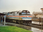 AMTK 201 & 410 on the headend of the southbound Silver Star and a cool gloomy day